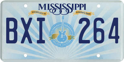MS license plate BXI264