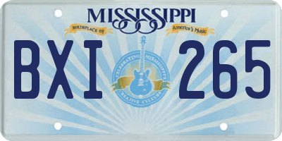 MS license plate BXI265
