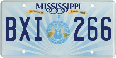 MS license plate BXI266