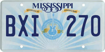 MS license plate BXI270