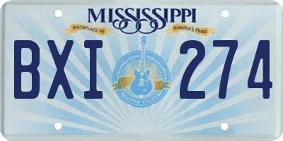 MS license plate BXI274