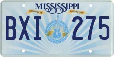 MS license plate BXI275