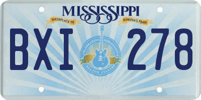 MS license plate BXI278