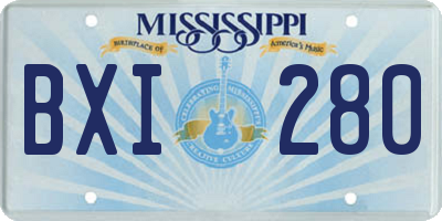 MS license plate BXI280