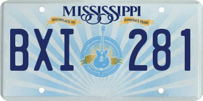 MS license plate BXI281