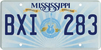 MS license plate BXI283