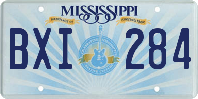 MS license plate BXI284