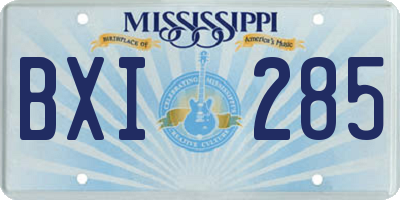 MS license plate BXI285