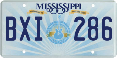MS license plate BXI286