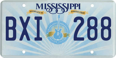 MS license plate BXI288