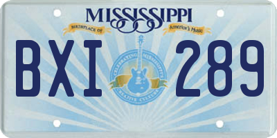 MS license plate BXI289