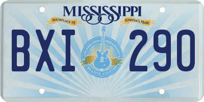 MS license plate BXI290