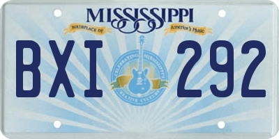 MS license plate BXI292