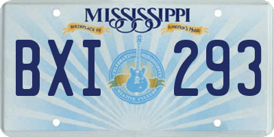 MS license plate BXI293