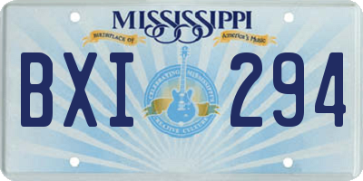 MS license plate BXI294