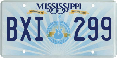 MS license plate BXI299