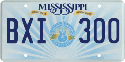 MS license plate BXI300