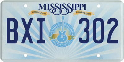 MS license plate BXI302