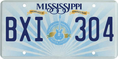 MS license plate BXI304