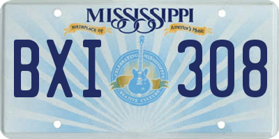 MS license plate BXI308