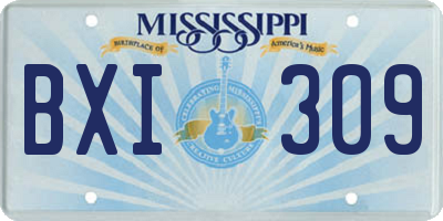 MS license plate BXI309
