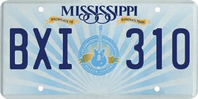 MS license plate BXI310