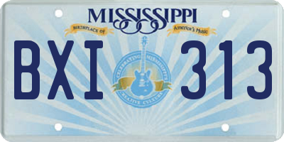 MS license plate BXI313
