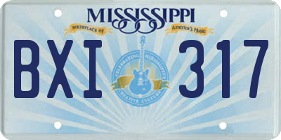 MS license plate BXI317