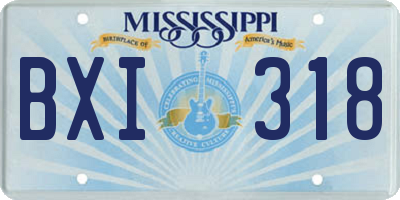 MS license plate BXI318