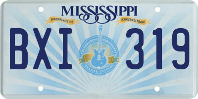 MS license plate BXI319