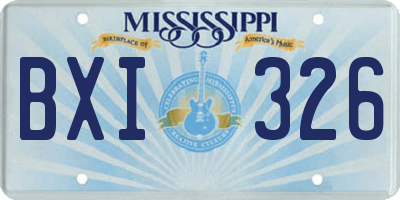 MS license plate BXI326
