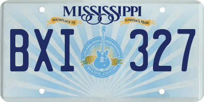 MS license plate BXI327
