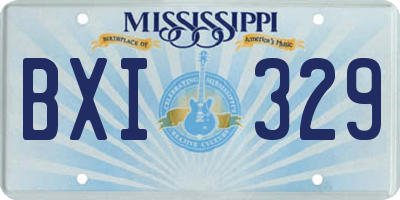 MS license plate BXI329