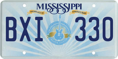 MS license plate BXI330