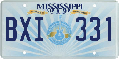 MS license plate BXI331