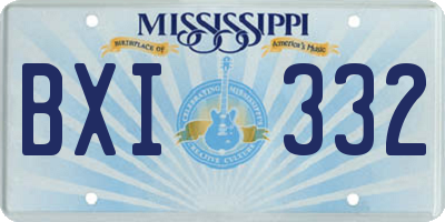 MS license plate BXI332