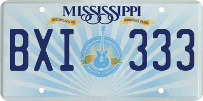 MS license plate BXI333