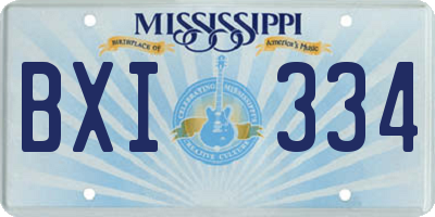 MS license plate BXI334