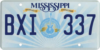 MS license plate BXI337