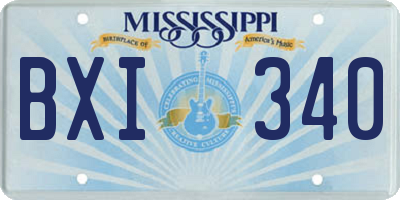 MS license plate BXI340