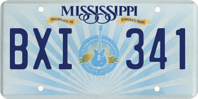 MS license plate BXI341