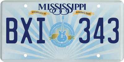 MS license plate BXI343