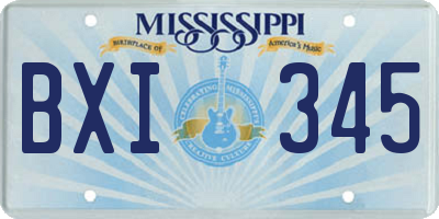 MS license plate BXI345