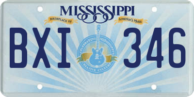 MS license plate BXI346