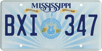 MS license plate BXI347