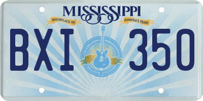 MS license plate BXI350