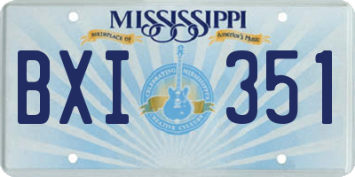 MS license plate BXI351