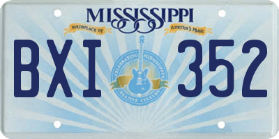 MS license plate BXI352
