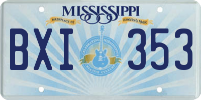 MS license plate BXI353