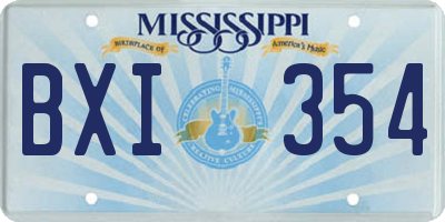 MS license plate BXI354